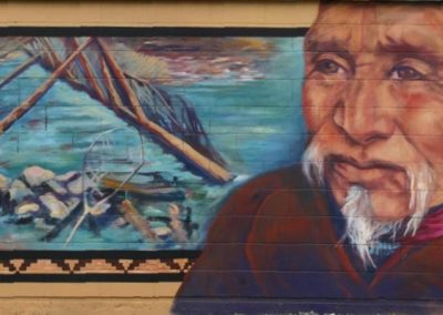 Mural detail of an elder